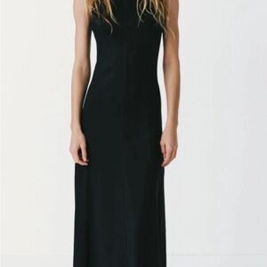 NWT Zara Elegant Black Sleeveless Swing Dress